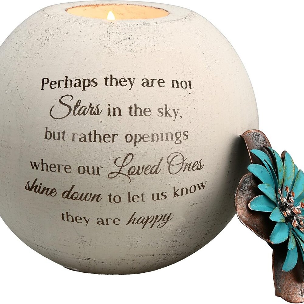 Stars in The Sky Candle Holder, 5-Inch, Terra Cotta , Beige